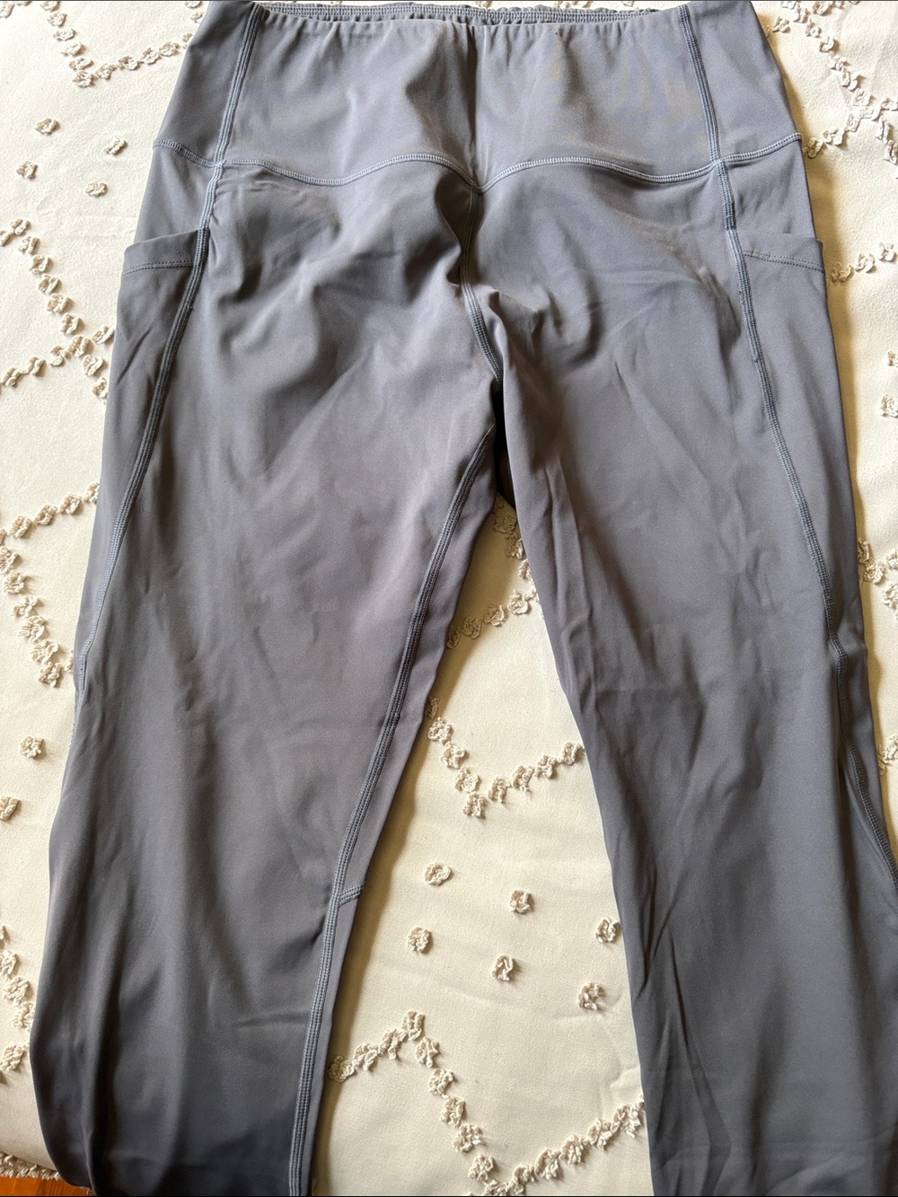 Gray Workout Leggings with Side Pockets